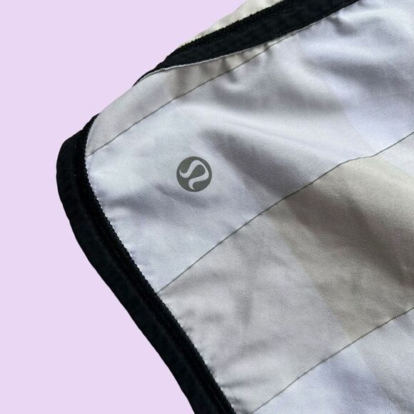 Lululemon‎ Groovy Run Short Gingham Tan Pink Black Size 6 - Picture 3 of 7